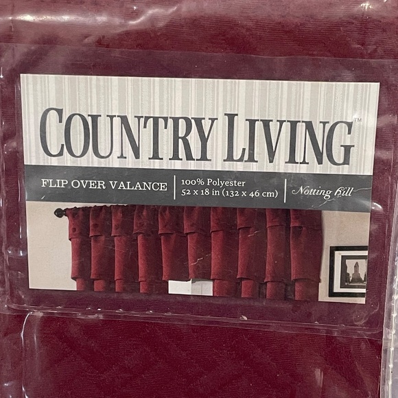 Country Living "Notting Hill" Flip Over Valance NEW Ruby Red - Picture 2 of 5